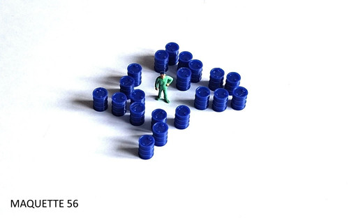 Lot fûts bleus bidons - lot,