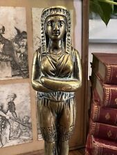 Gilded Bronze Statue & Ancient Egyptian Caryatid Wood Base