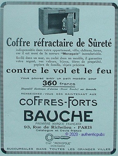 Publicite bauche coffres - bauche, forts