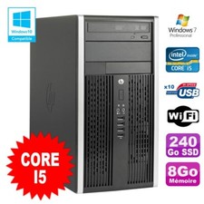 PC Tour HP Elite 8200 Core I5 3.1Ghz 8Go Disque 240Go SSD Graveur WIFI Win 7
