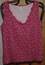 Débardeur dentelle tomette