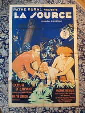 Affiche LITHO 1927 LA SOURCE 80x120 Programmes PATHE Courts métrages/Renée PARME