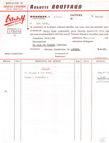 1965 manufacture pantoufles - de,