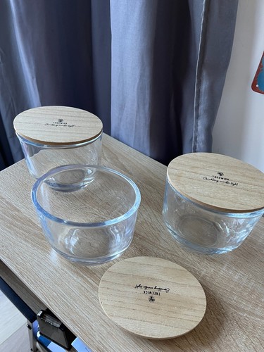 Lot pots verre couvercle - 3,