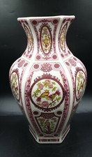 vase hexagonal chinois faience
