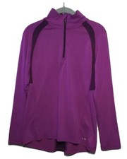 C9 CHAMPION Women’s SP 1/4 Zip Mock Neck Purple Activewear Long Sleeve Top