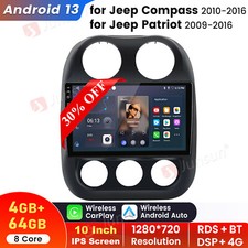 8Core 4+64GB Android13 Carplay Stereo Radio GPS For Jeep Patriot Compass 2009-16