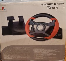 VOLANT + PÉDALIER RACING WHEEL PS1 PLAYSTATION ONE / EN BOÎTE / ROUGE ET NOIR