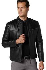 Veste En Cuir Noir Pour Homme