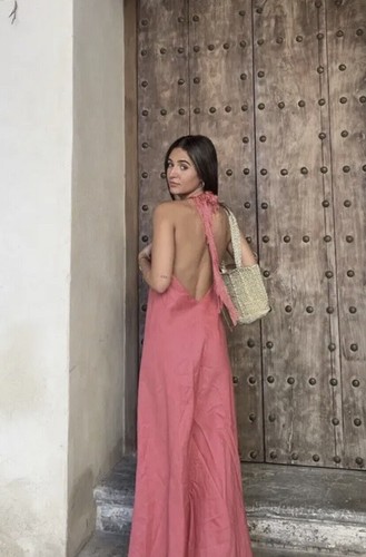 Robe zara lin frangé - robe, en