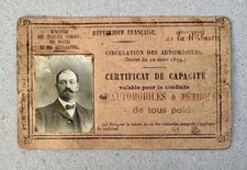 Rare Permis de Conduire 1908 Automobiles à Pétrole / M. Racine Braud