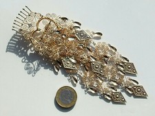SUPERBE ET GRANDE BROCHE GUIMBARDE ANCIENNE XIXème en VERMEIL 830 / Ht 17cm !