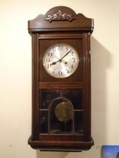 Antique German Mauthe 8 day bim bam striking box wall clock runs