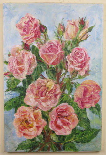 Tableau huile s7 - l'huile, roses
