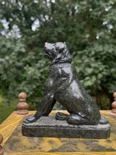 Sculpture En Serpentine - Jennings Dog - Grand Tour - 19 Eme Siècle - Chien