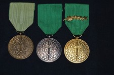 THREE BELGIAN PRISONERS OF WAR MEDALS LABOR VALOREM-1° & 2°WW BELGIUM