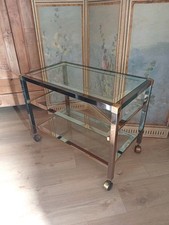 Desserte roulante en verre et