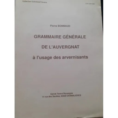 Grammaire générale - , de