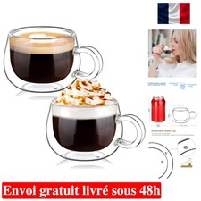 Tasses en Verre à Double Paroi Glastal, 2x120ml - Résistantes et Élégantes