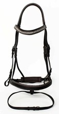 Bride de cheval en cuir de dressage anglais avec bandeaux en cristal