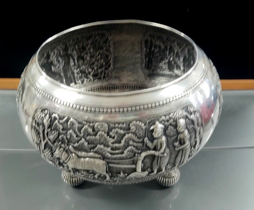 Grand bol tripode argent - tripode,