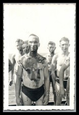Photo, WW2, navire blindé "Admiral Scheer", le navire à la fête de Neptune f;...
