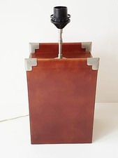 ADNET: LEATHER OR FAUX LEATHER LAMP WITH SOUND LAMPSHADE 1970 VINTAGE LEATHER 70S