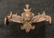 Décoration De Meuble PLAQUE EN BRONZE Chérubin ANGE Ornement Garniture Fronton