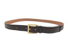 VINTAGE CEINTURE HERMES BOUCLE ARDILLON DORE T 100 EN CUIR MARRON LEATHER BELT