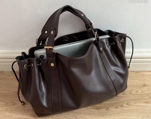Sac main marron foncé - sac,