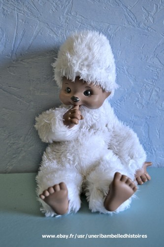 Peluche kiki blanc poils long - blanc,
