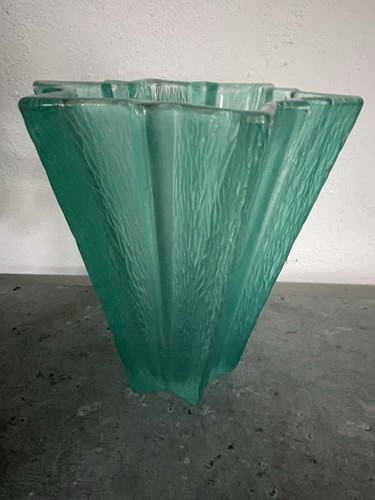 Vase art déco verre vert - vase,