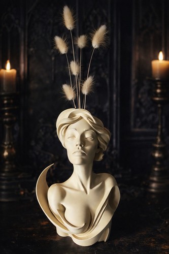 Statue buste femme vase design - statue,