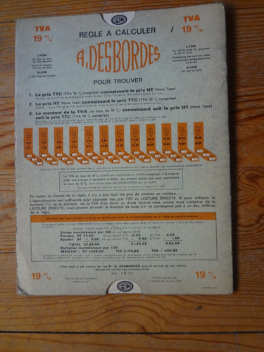 Règle calcul desbordes - desbordes,