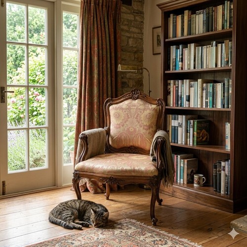 Fauteuil baroque ancien noyer - fauteuil,