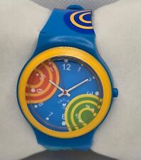 Unisex Tatiri Retro Plastic Multicolor Dial Blue Rubber Band Watch 02