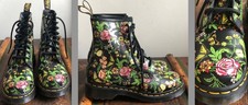 NWOT FLORAL VEGAN LEATHER BLACK DOCTOR MARTENS DOCS PLATFORM