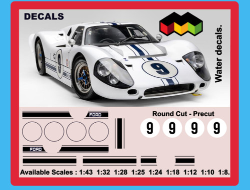 Décalcomanie eau ford gt40 - décalcomanie,