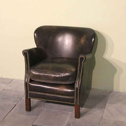 Fauteuil club vintage cuir - fauteuil,