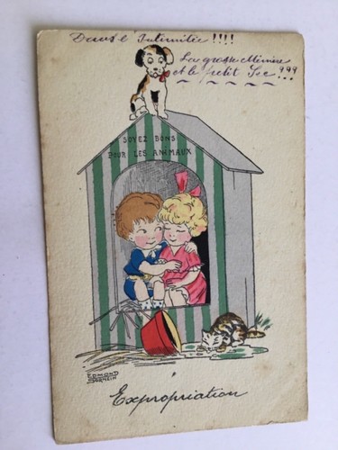 Cpa enfants amoureux dans une - dans,
