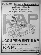 1925 KAP WINDBREAKER PRESS ADVERTISEMENT A CAR REAR WINDSHIELD