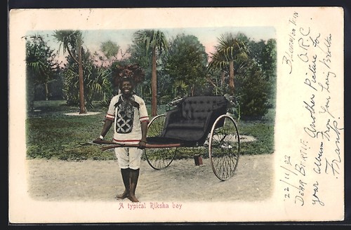 Carte postale pousse - postale, pousse-pousse