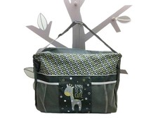 sac à langer gris motif pois