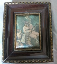 ANTIQUE BEAUTIFUL SILK PAINT FRAME by WATTEAU love range 1950-1970