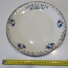 ASSIETTE PLATE 24 CM  PORCELAINE CHODZIEZ POLOGNE FILET OR  1950 VINTAGE