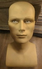 Vintage Male Head Mannequin Bust Form Display Mannequin 14” Tall 