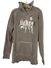 Ragwear Alaska Up North Hooded Sweatshirt Size XL Pouch Pocket Moose Gray