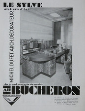 1931 PRESS ADVERTISEMENT BUCHERON LE SYLVE ART WORKSHOP FURNITURE STORE