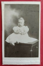  19th century photograph CDV format - baby little girl fashion