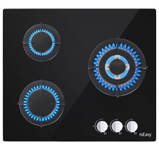 Plaques de cuisson Cuisinière à Gaz en Verre de 3 Brûleurs Plaque Vitroceramique